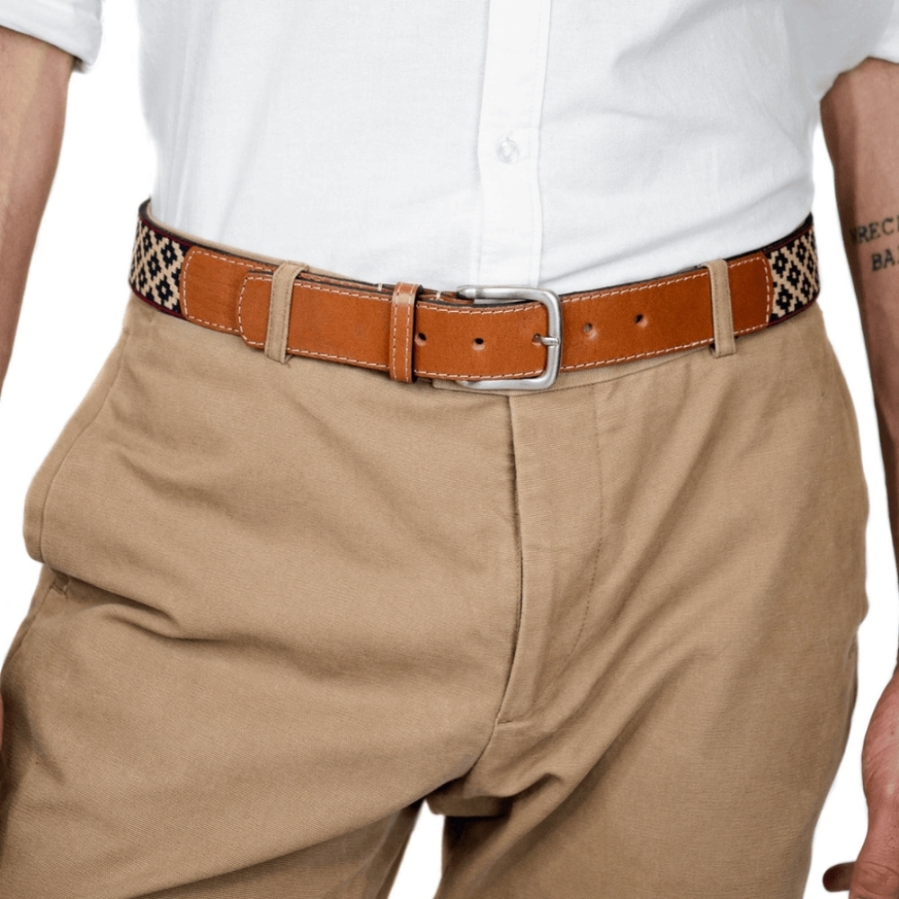 NWOT Gaucho Life Men's Belt Guarda Pampas Woven Belt (Cross) Size 38